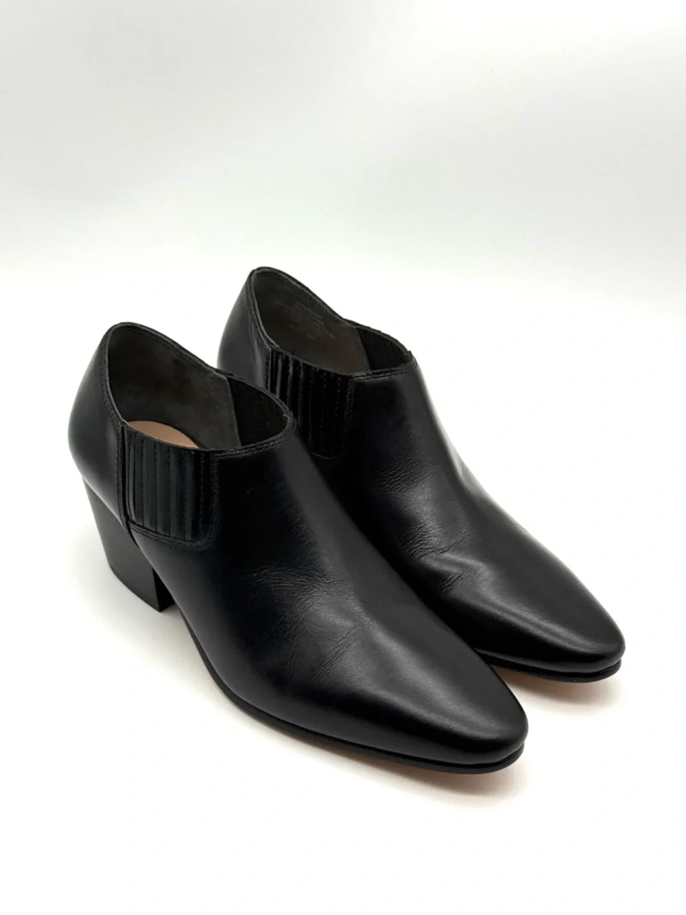 J.Crew Piper Low Ankle Boot Black Leather 6